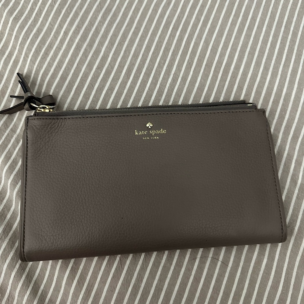 Kate Spade Dark Brown Leather Clutch
